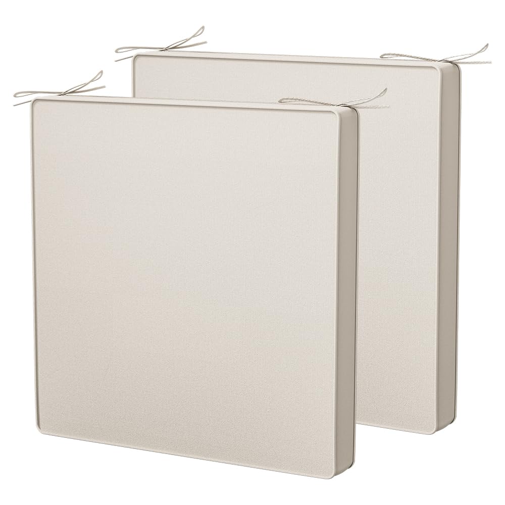 DHYGOTFUR Premium Outdoor Chair Cushions Set of 2 - Water-Resistant Fade-Proof 24 x 24 x 4 - High