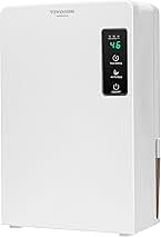 VIVOSUN Electric Mini Dehumidifier, Ultra-Quiet Auto Defrost Dehumidifier with Timer, 2200ML Water Tank and Drain Hose for Basement or Closets, Bedrooms, Showers, and Other Small Rooms