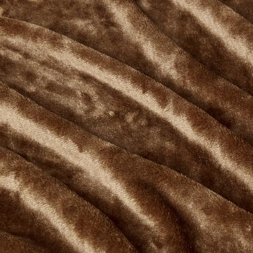 Image of Amazon Basics Soft Fleece Throw Blanket, Very Cozy Lightweight Blanket for Couch & Sofa, Warm, 50 x 60 Inches, Brown (Pack of 2)