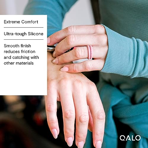 QALO Women's Rubber Silicone Ring, Stackable Twist Rubber Wedding Band, Breathable, Durable Engagement Silicone Ring, 3.3mm Wide 2mm Thick, Multi Colors4