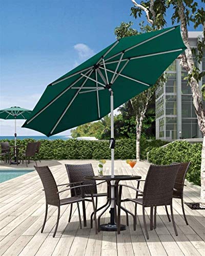 Parasol de jardín 2.7m con manivela, protección UV e impermeable sin base 3