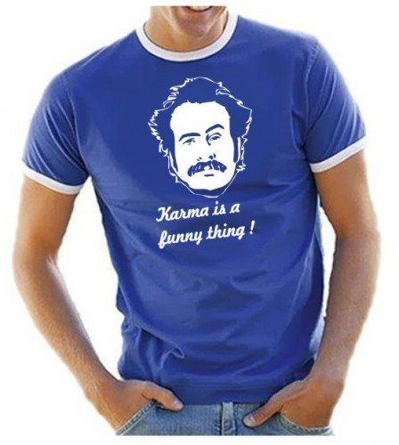 Coole-Fun-T-Shirts T-Shirt My name is Earl - Karma is a funny thing RINGER, royalblau, XXL, 10604_royalblau_ringer_GR.XXL Cover