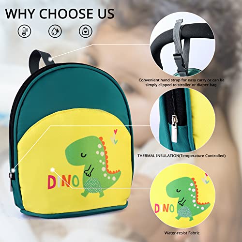 Trendplay Baby Bottle Cooler Tote Bags, Insulated Breastmilk Cooler Bag, Nursing Bottle Cooler Warmer Bag For Nursing Mom Daycare Travel, Dinosaur #TOP2