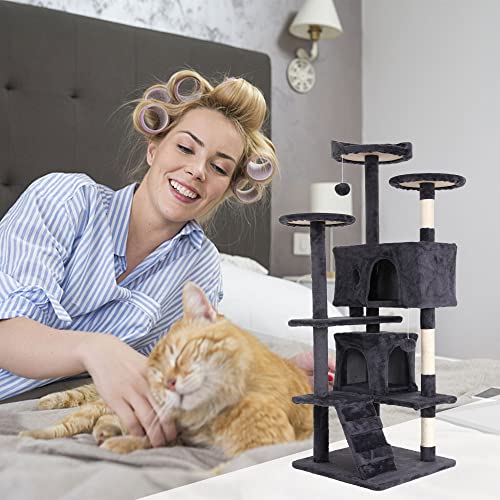 Torre para Gatos Alta 54" para Interiores miniatura 2