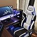 Homall Gaming Chair Racing Style High-Back PU Leather Office Chair Computer Desk Chair Executive and Ergonomic Swivel Chair with Headrest and Lumbar Support (White/Blue)