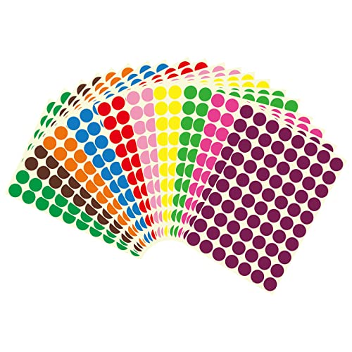 1400 Pcs Color Coding Labels Dot Removable Labels 10 Color Style Round Colored Dot Stickers Labels Colorful Coding Label Sticker #TOP30