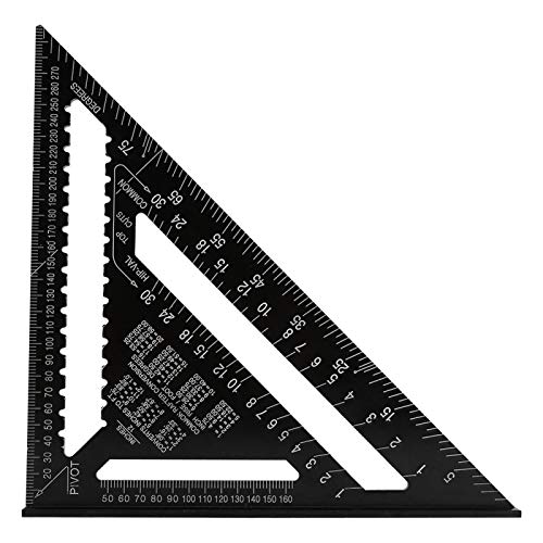 12 Inch Aluminum Alloy Triangle Angle Shape Square Ruler Precision Engineer Carpenter Woodworking Measurement Measuring Layout Tool Protractor Trammel