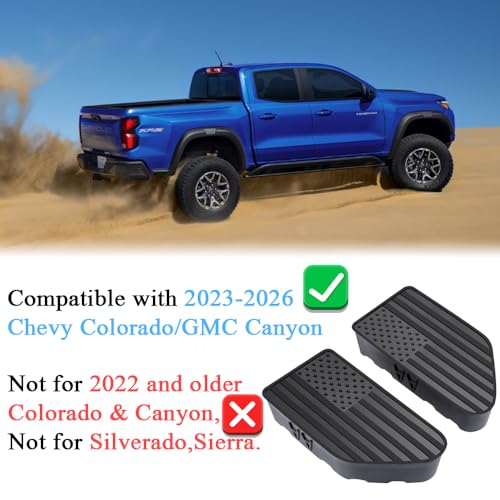 Image of Bed Rail Stake Pocket Covers for Chevy Colorado GMC Canyon 2023 2024 2025 2026 Truck Accessories Caps Rear Holes Plugs Covers Black