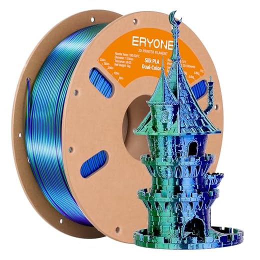 ERYONE Silk Dual Color PLA Filament 3D Printer 1.75mm +/- 0.03mm, Bicolor Filament Two Tone PLA 1KG(2.2lbs) Cardboard Spool, Blue Green
