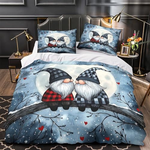 Parure de lit gnomes d'hiver en microfibre résistante effet 3D - 2