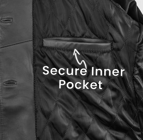 Casual Real Leather Car Coat - 3/4 Length Womens Leather Jacket Winter Fashion Long Leather Jacket3