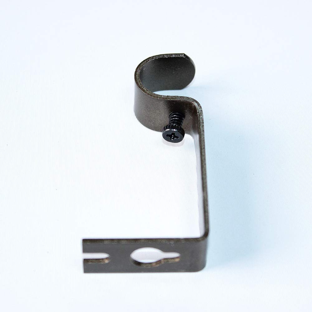 ausuky 16mm Metal Heavy Duty Curtain Rod Pole Wall Bracket Drapery Holder Fixing Screw (Grey)