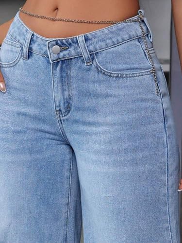 Image of KOTTY Women's High Waist Wide Leg Jeans | Relaxed Fit Comfortable Denim Pants for Women
