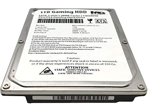 Image of MaxDigitalData (MD1000GLSA854-PS) 1TB 5400RPM 8MB Cache (9.5mm) SATA 3.0Gb /s 2.5 inch Gaming Hard Drive (for PS3 /PS4) - 2 Year Warranty