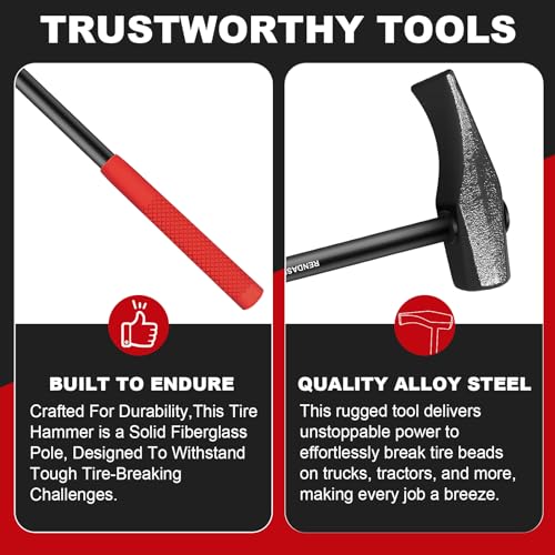 Tire Hammer, Heavy-Duty Bead Breaking Wedge, Tire Bead Breaker, Bead Breaker Tool for Tire Removal, Bead Breaker Tool for Tire Removal, Tire Tools, Unleash Tire-Busting Power for Tire Maintenance.