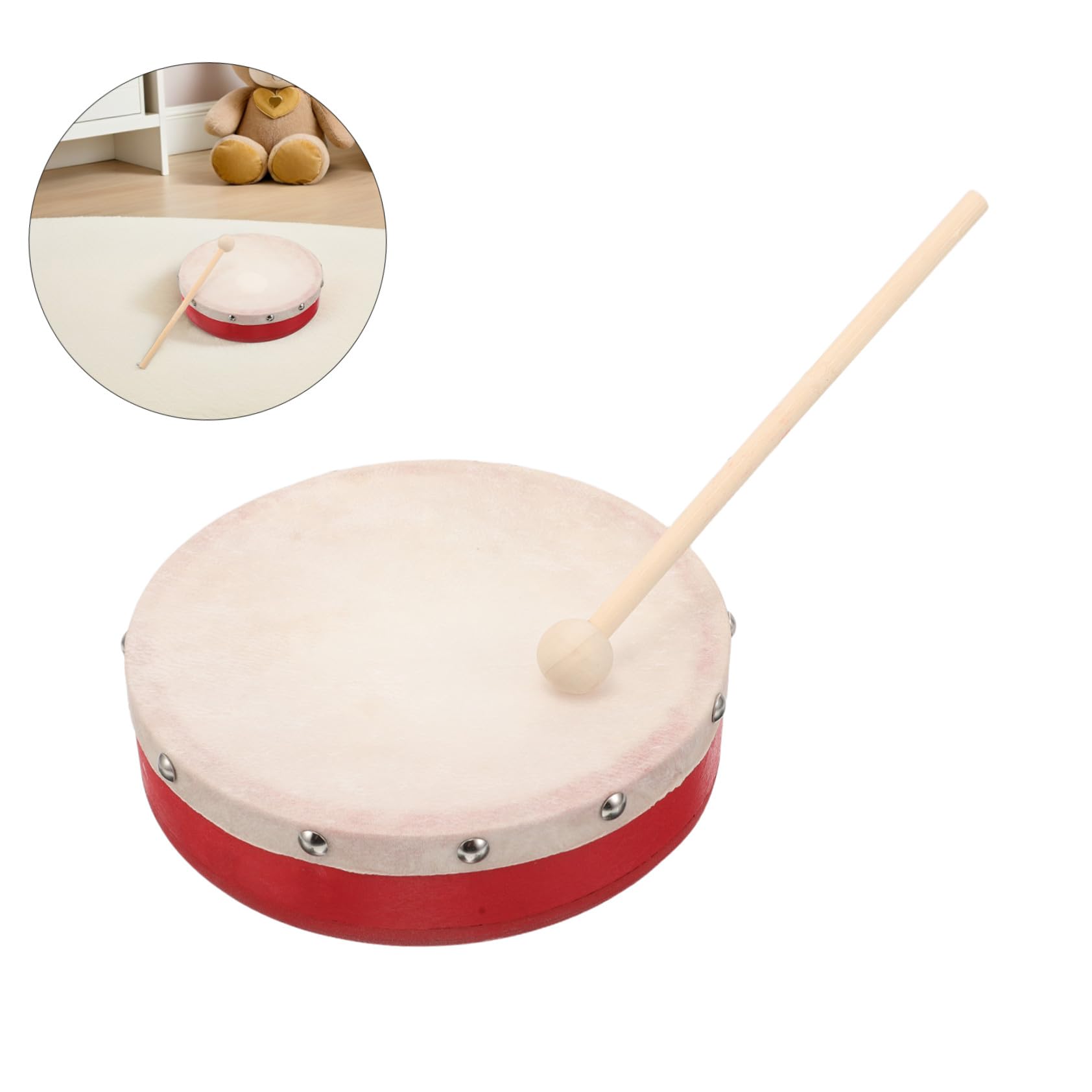 Instrumento Rojo Infantil de Madera y Metal de Percusión para Niños