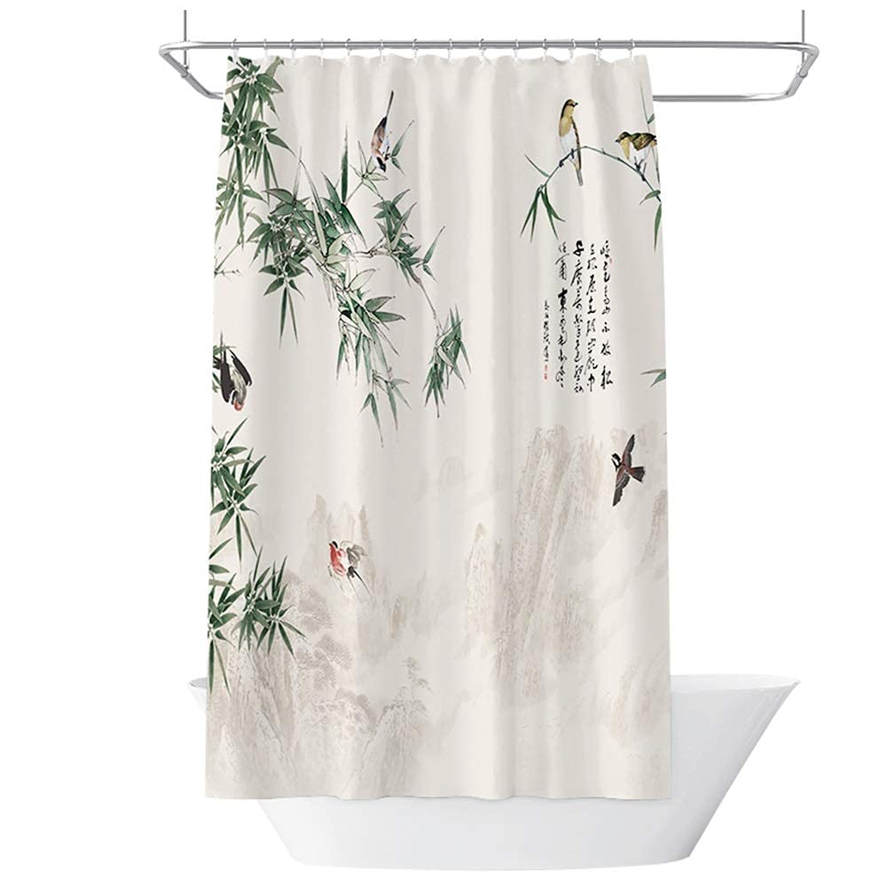 Rideau de bain long 240x200cm en tissu polyester lavable et résistant à la moisissure