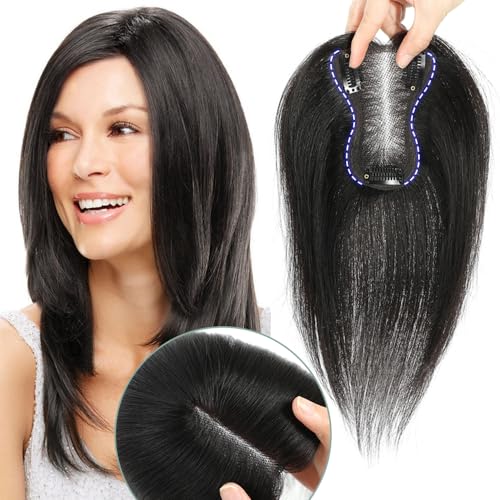 SEA SINGING Real Human Hair Toppers for Women with Thinning Hair, Remy Toppers Hair Pieces, 100% Human Hair Clip Ons
