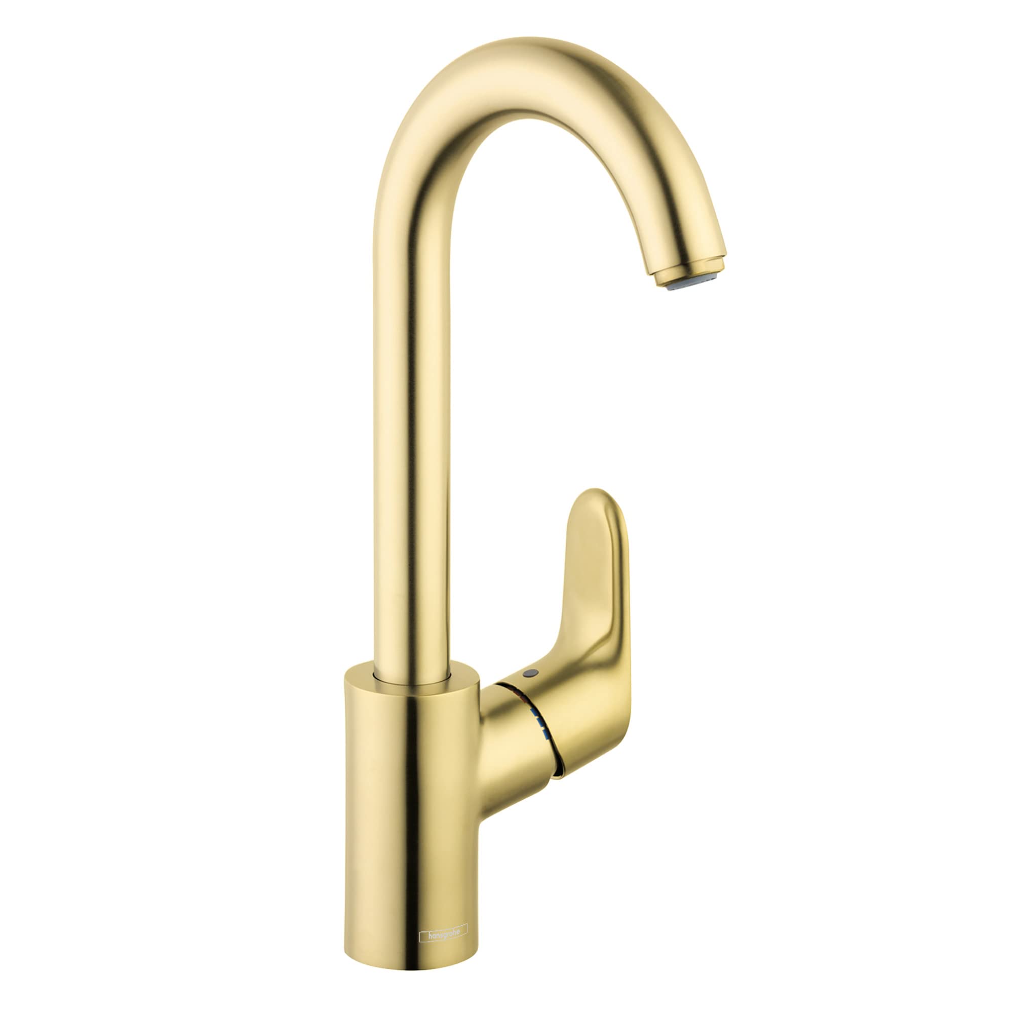 hansgrohe Focus Gold Bar Kitchen Faucet, Single Hole Bar Sink Faucet, Kitchen Sink Faucet, Optical Brushed Gold 04507251, 1.5