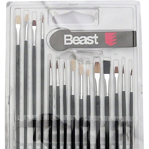 Preisvergleich Produktbild Pinselsatz 15-teilig Feinpinselsatz flache und feine Borsten