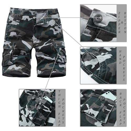 VtuAOL Men's Cargo Shorts for Men Casual Cotton Fishing Hiking Shorts with Multi Pockets3