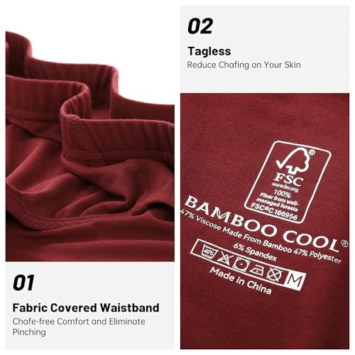 BAMBOO COOL Men's Underwear Briefs Fabric Covered Waistband Underwear Breathable Briefs with 3D Pouch Tagless Panties for Men2