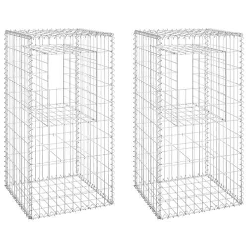 vidaXL Gabion Korbpfosten 2 Stück 50x50x100cm Eisen