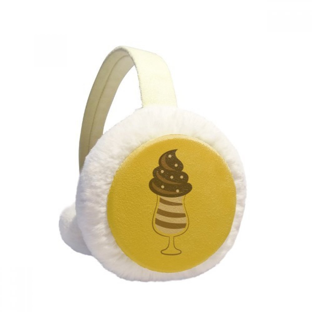 Orejeras de invierno de felpa para paseos al aire libre con estampado dulce de helado 5