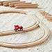 Amazon Basics 65-piece Wooden Train Railway Construction Set with Track - Compatible and Train Railroad, Wooden Toys for Kids, Gift for Age 3Y+