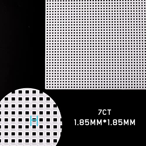 WXJ13 5 Pieces Plastic Mesh Canvas Sheets for Embroidery, 7 Count Clear Plastic Canvas with 10 Pieces Sewing Needles Acrylic Yarn Crafting, Knit and Crochet Projects 10.2 x 13.2 inch