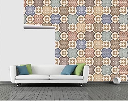 Image of CABANA HOMES Wall Stickers Botanical DIY 3D Wallpaper for Bedroom (45 x 125 cm, 1 Roll) (6 sq. ft) Decorative Self Adhesive Decal Home Decor Living Room Wardrobe Tiles Ceiling, Multicolour