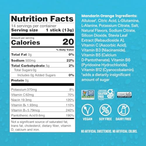 Image of Liquid I.V. Hydration Multiplier Sugar Free - Mandarin Orange | Electrolyte Powder Drink Mix | 1 Pack (14 Servings)