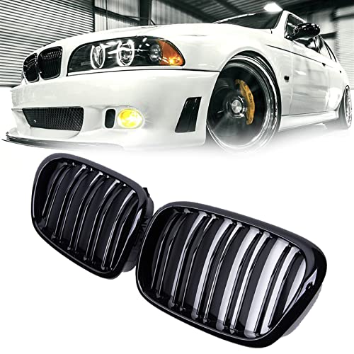 Parrilla delantera para coche BMW E39 520 525 528 de 1999-2003 con rejilla de riñón doble