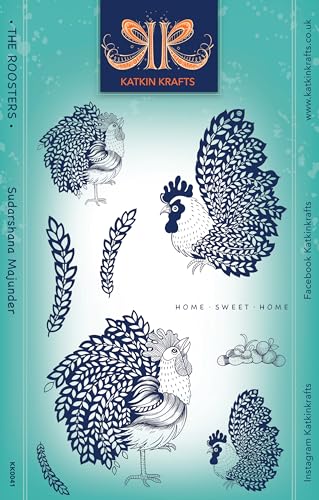 KatKin Krafts Roosters 6 in x 8 in Clear Stamp Set, 6 x 8 in, Transparent - Image 2