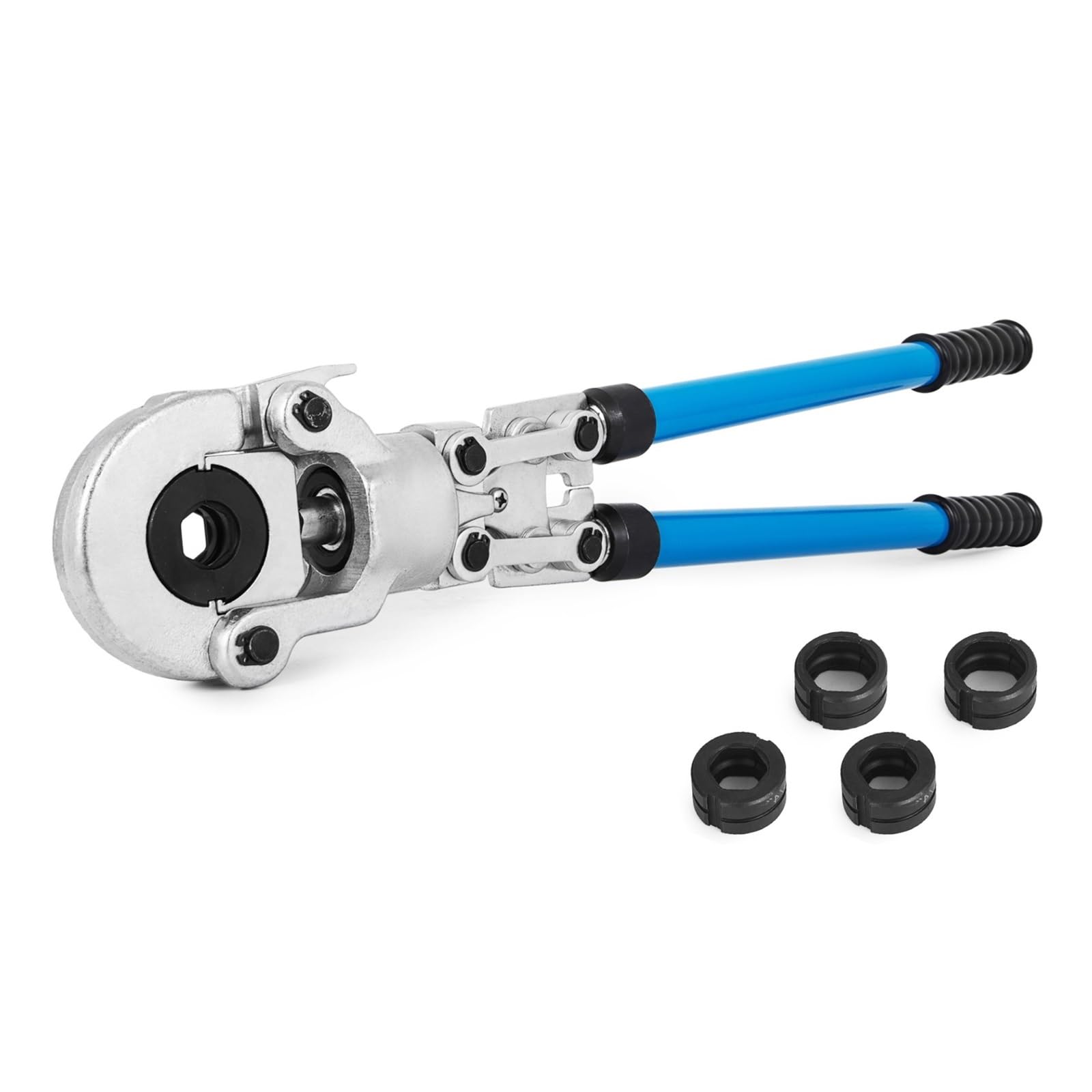 Smtyxs One Color Steel Pex Pipe Crimping Tools W/Th/U/V Type Dies Copper Multilayered Tube Crimper Plumbing Pressing Tongs Composite Kit Secure Crimping(V12-28 5Dies)