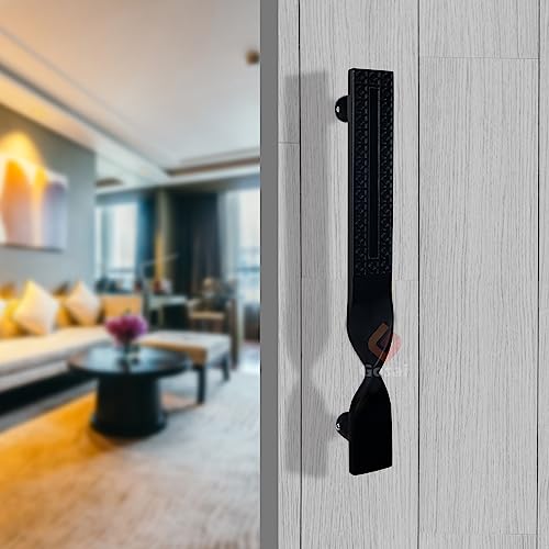 Image of GOSAI Tiwst Main Door Handle /Glass Door Handle /Pull Handles |Push Handles for All The Doors of House|Office|Facotry|Hospital (Matt Black Handle, 12 inch) Pack of 1 pcs