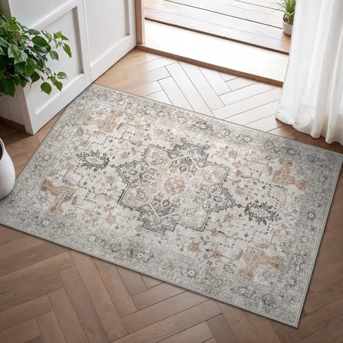 {Alfombras Salon 2X3 Alfombras Salon GENIMO Alfombra Salon Vintage Alfombras de Área Lavables en Máquina, Alfombras con Base Antideslizante, Alfombra de...