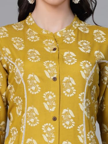 Image of Stylum Women's Pink Floral Printed Rayon A-Line Kurta