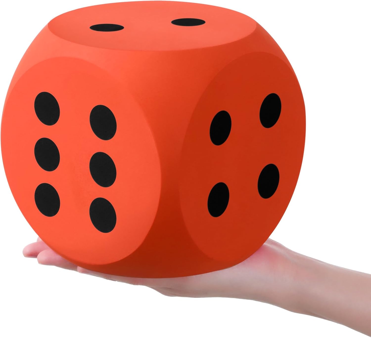 Shappy 6 Inches Foam Dice Fun Filled Large Educational Toy Kawaii Giant Dice Decorative Eva Foam Jumbo Cube Big Square Building Blocks for Game Nights Learning Sessions(Orange,1 Pc) Orange 1