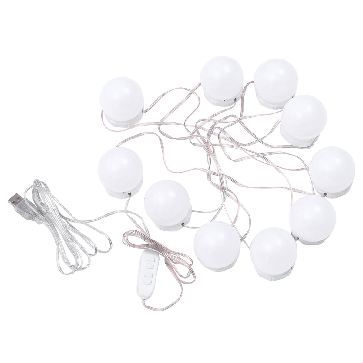 LED Schminkspiegellicht 10 Stück mit PC Lampen, Dimmbar, Weiß
