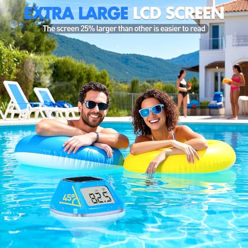 Image of DeeprBlu Floating Solar Pool Thermometer with Extra Large Backlit Display
