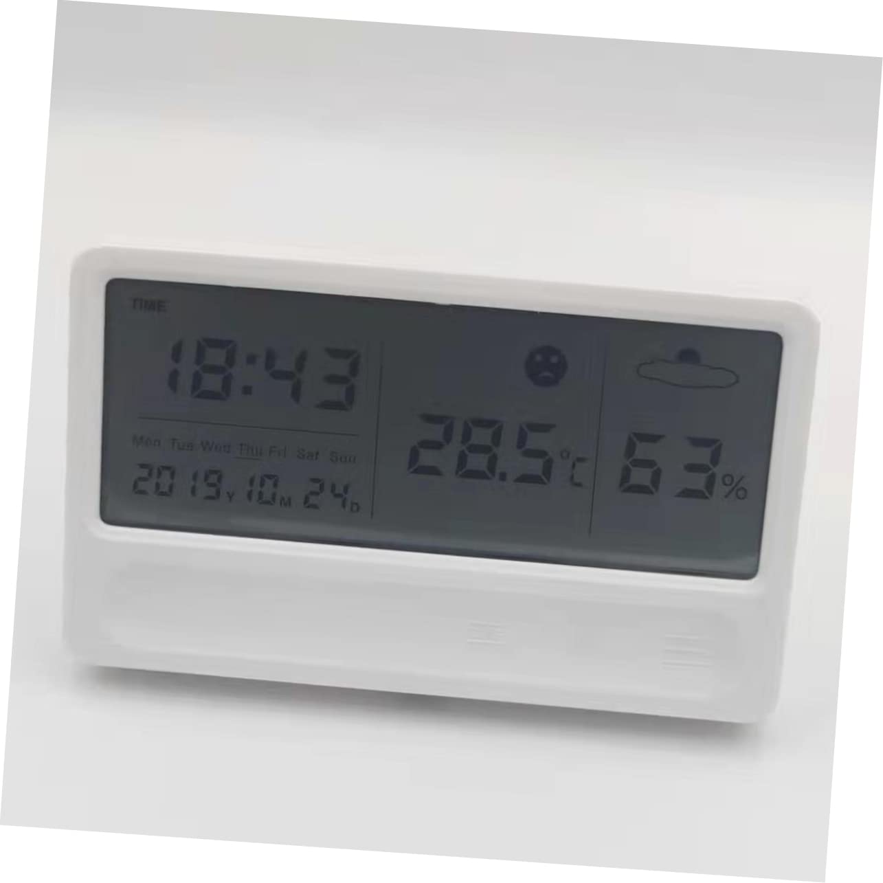 SUPVOX 2 Pièces Mètre De Température Et D'humidité Thermomètre Portatif Thermomètre D'intérieur De Charge Compteur De Température Numérique Rotin Toucher Blanche Surveiller