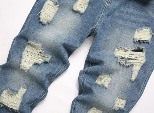 FREDD MARSHALL Ripped Jeans Men,Jeans for Mens,Slim Fit Distressed Straight Leg Fashion Washed Pants4