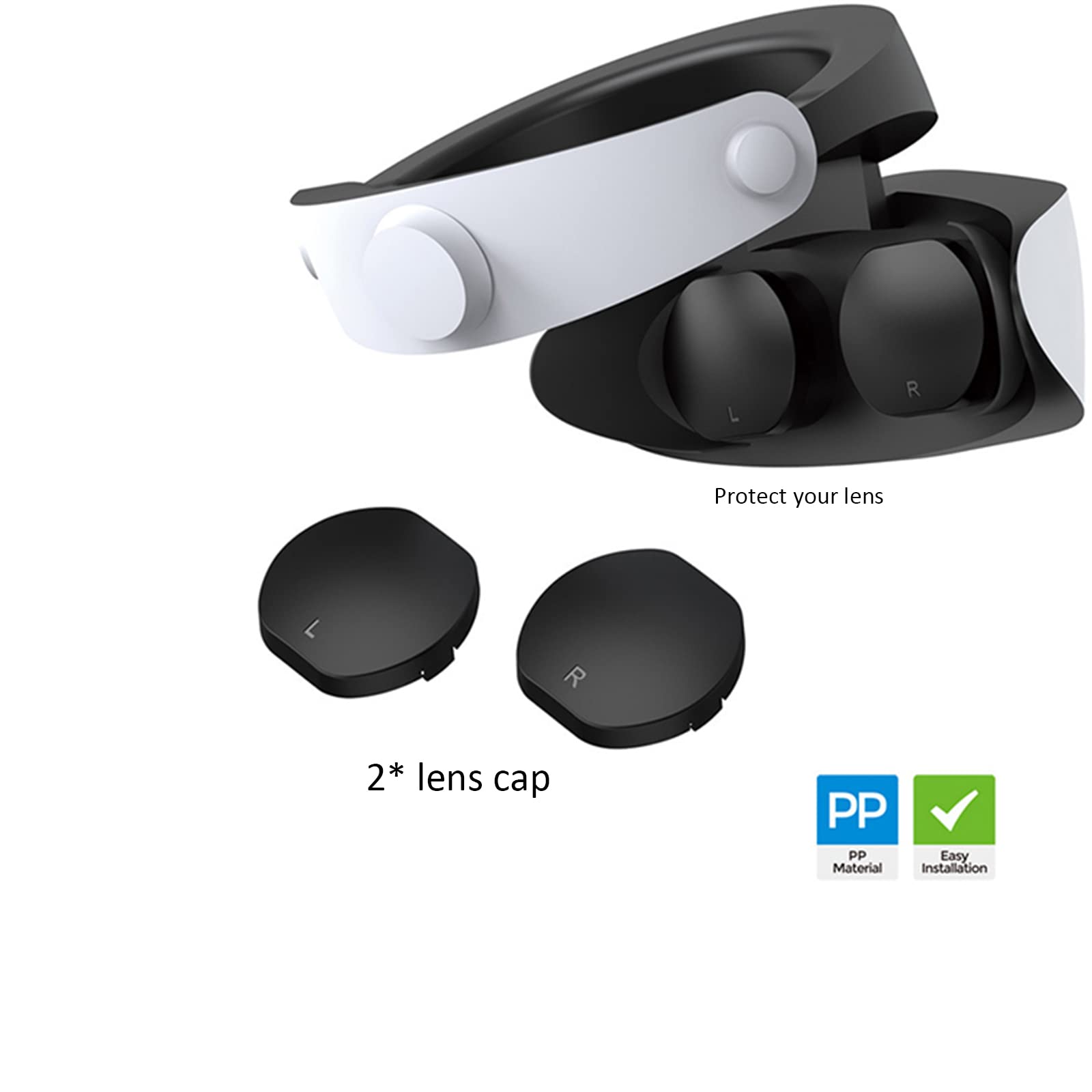 Custodia Portatile Hard Case Skin per Auricolare PS VR2 per PlayStation VR2 Sense Maniglia Accessori con copri di protezione dell'obiettivo + Custodia per controller + Fascetta