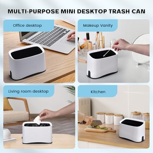 Image of Cat Litter Scoop Holder Universal Scooper Storage Caddy for Most Kitty Poop Shovel, Durable Removable Pet Pooper Stand for Plastic / Metal Waste Scoops, Double-Layer Mini Desktop Trash Can - L White