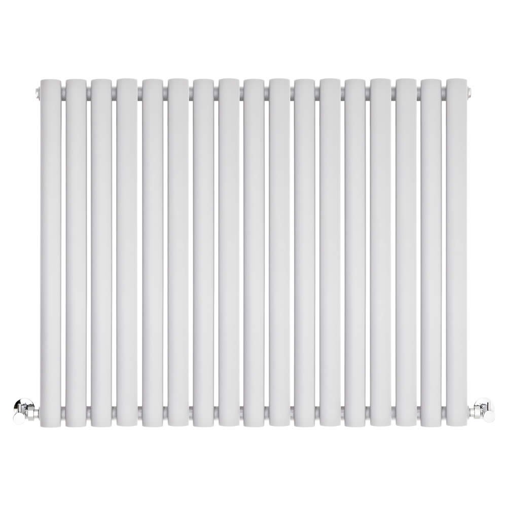 BestBathroom - White Single Oval Panel Horizontal Radiator - 600mm x 1000mm