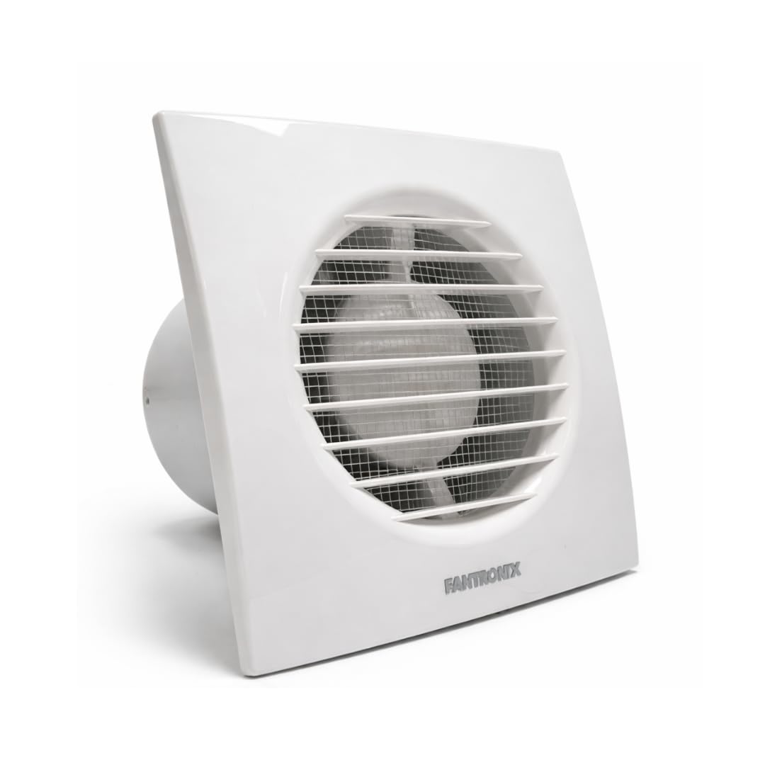 Fantronix 100mm (4") Bathroom Extractor Fan with Run-On Timer – Quiet, Energy-Efficient Ventilation for Bathrooms, Wet Rooms & Kitchens