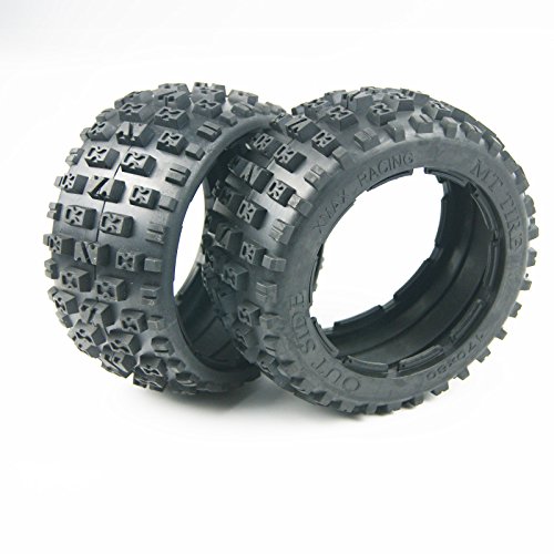 Xmax Racing RC Car Knobby Rear Off Road Tire Kit for HPI Baja 5B SS Rovan KM Baja