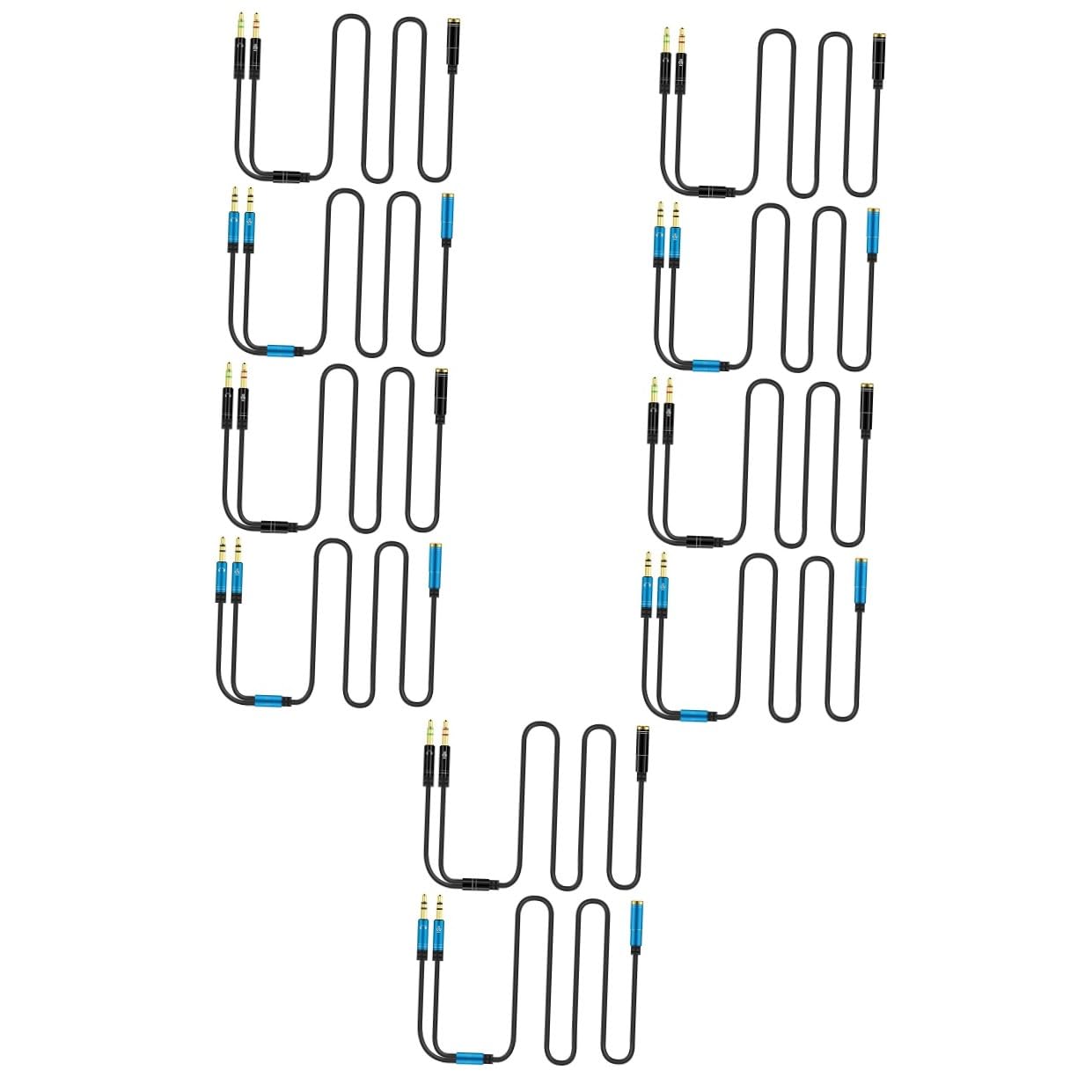Uonlytech 5 Set Di Cavi Splitter Audio Y Per Microfono Con Prestazioni Stabili Facile Installazione Per Computer Desktop E Laptop 2 Pezzi * 5