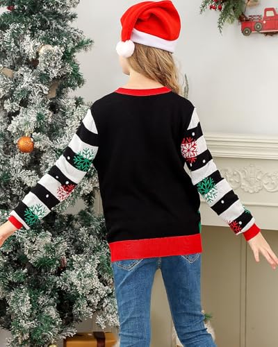 Image of Lovekider 7-14Y Girls Ugly Christmas Sweater Tinsel Garland Knit Pullovers
